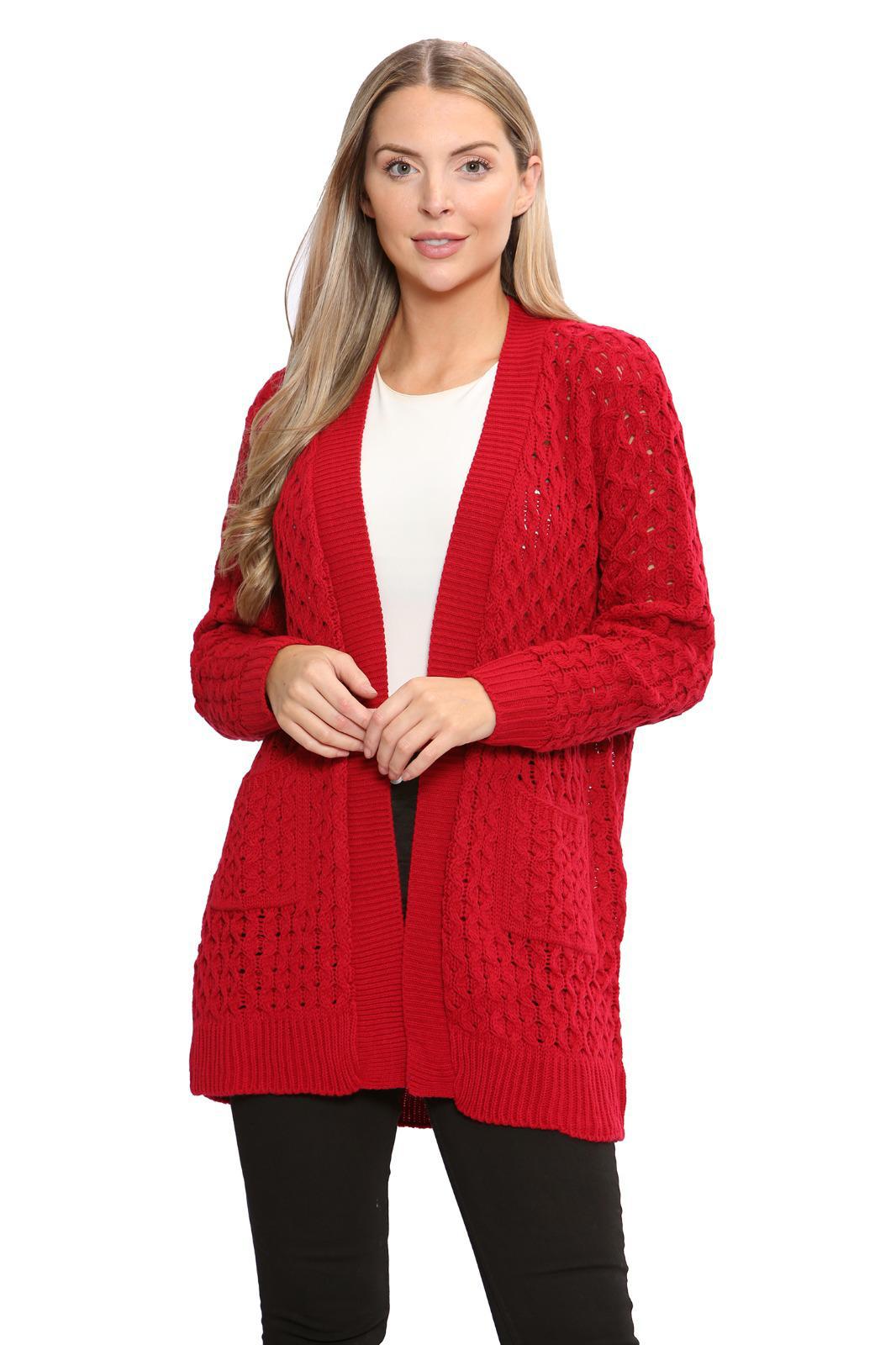 Cable Knitted Open Pocket Cardigan Knitted Cardigan WearAll