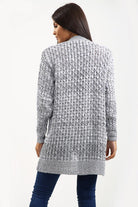 Plus Size Cable Knitted Open Pocket Cardigan Knitted Cardigan WearAll