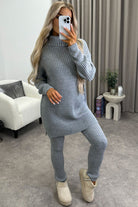 Oversized Roll Neck Knitted Co-Ord Loungewear WearAll
