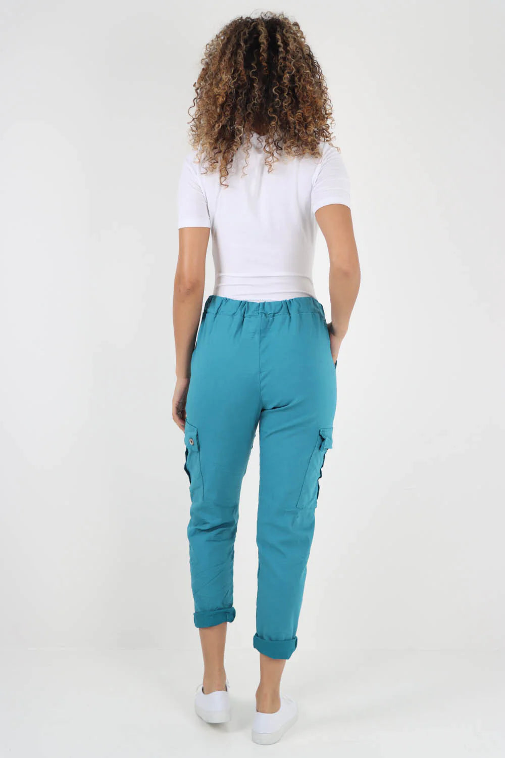 Plus Size Italian Drawstring Waistband Magic Cargo Trouser Trouser WearAll