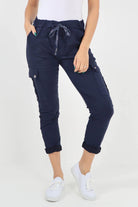 Plus Size Italian Drawstring Waistband Magic Cargo Trouser Trouser WearAll