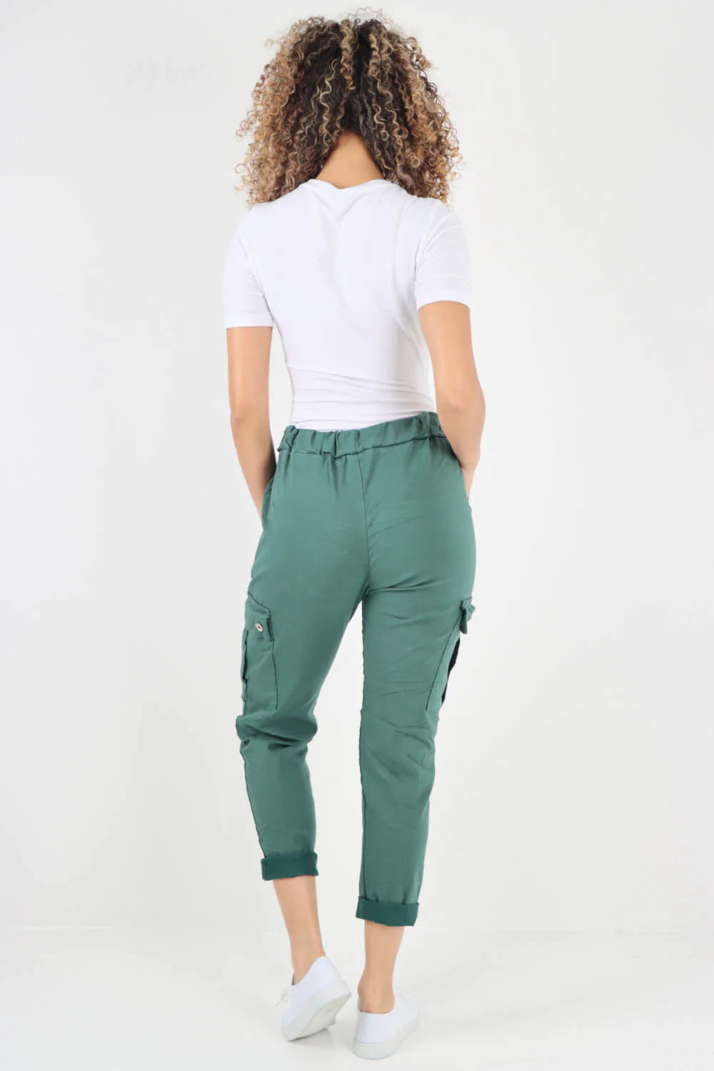Plus Size Italian Drawstring Waistband Magic Cargo Trouser Trouser WearAll