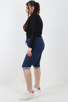 Women Denim Italian Shorts Drawstring Shorts WearAll