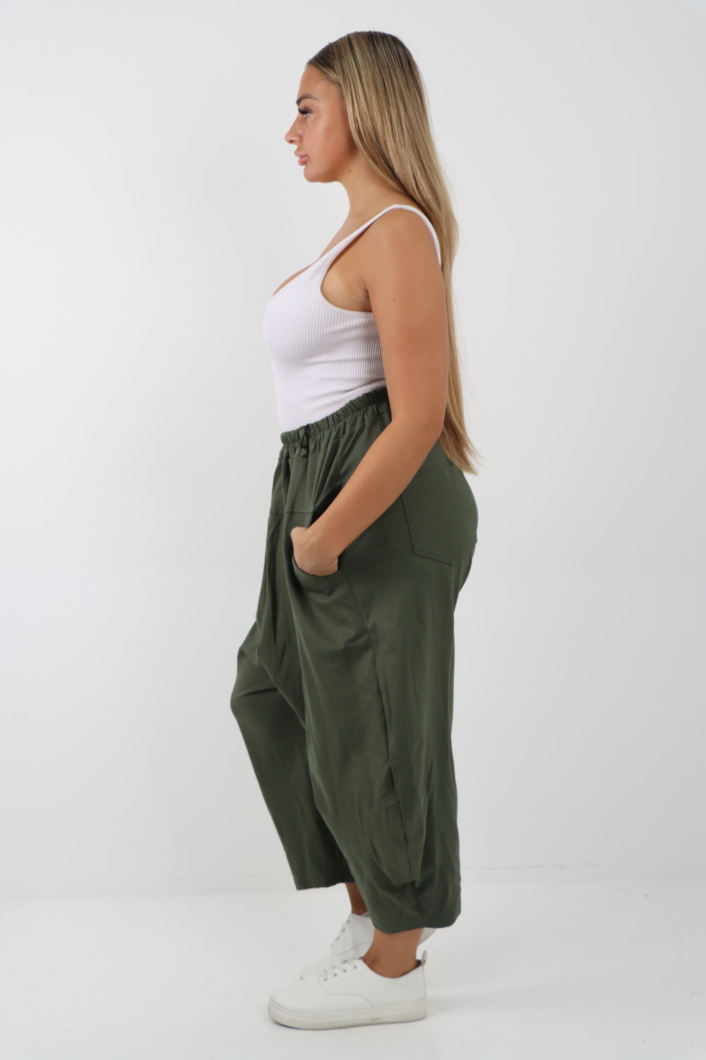 Italian Wide Leg Baggy Parachute Palazzo Trouser Trousers WearAll