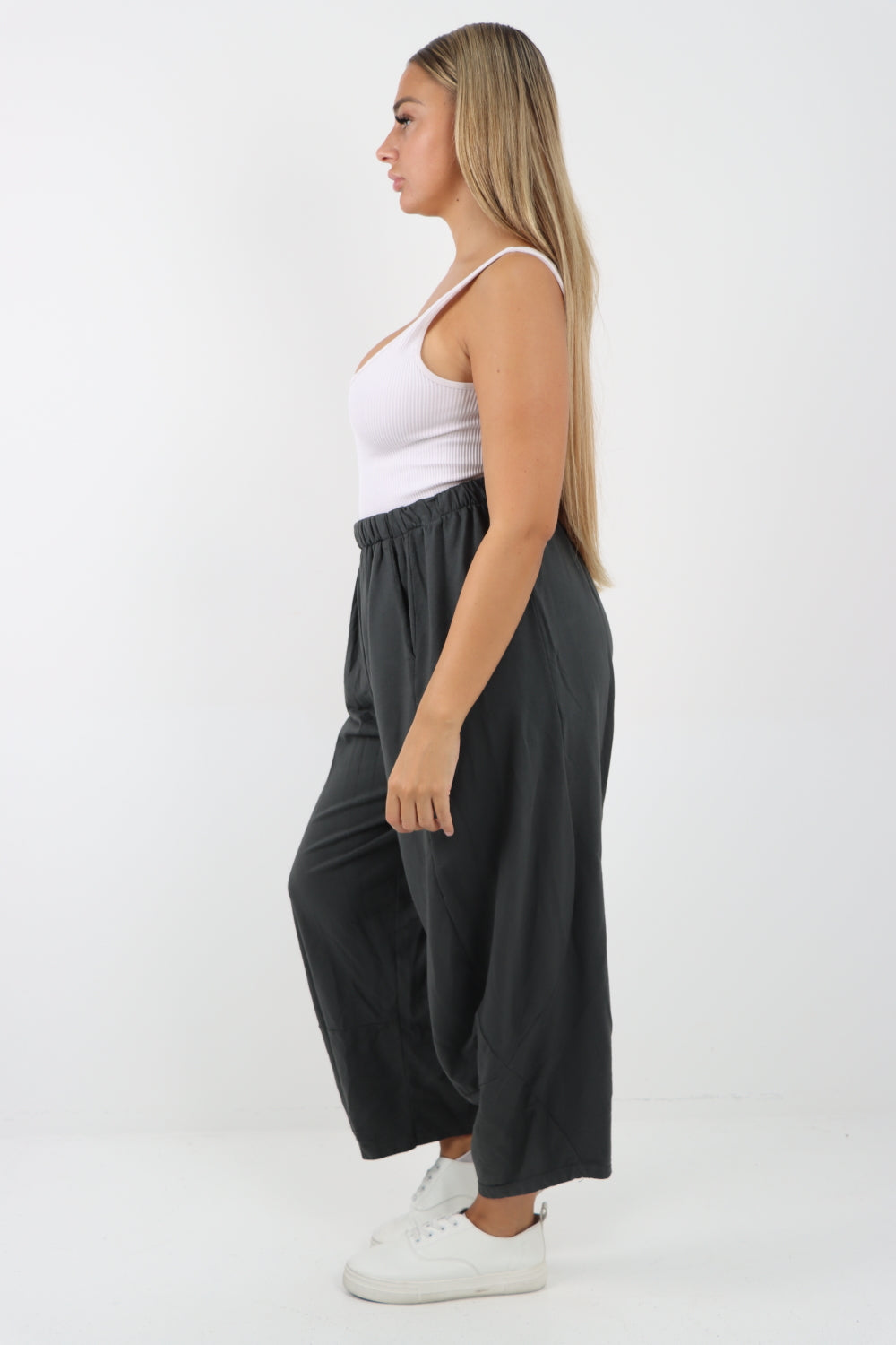 Italian Relaxed Fit Plain Baggy Trouser Trousers WearAll