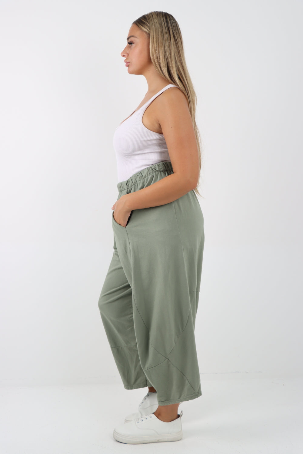 Italian Relaxed Fit Plain Baggy Trouser Trousers WearAll