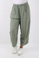 Italian Relaxed Fit Plain Baggy Trouser Trousers WearAll khaki 8-16
