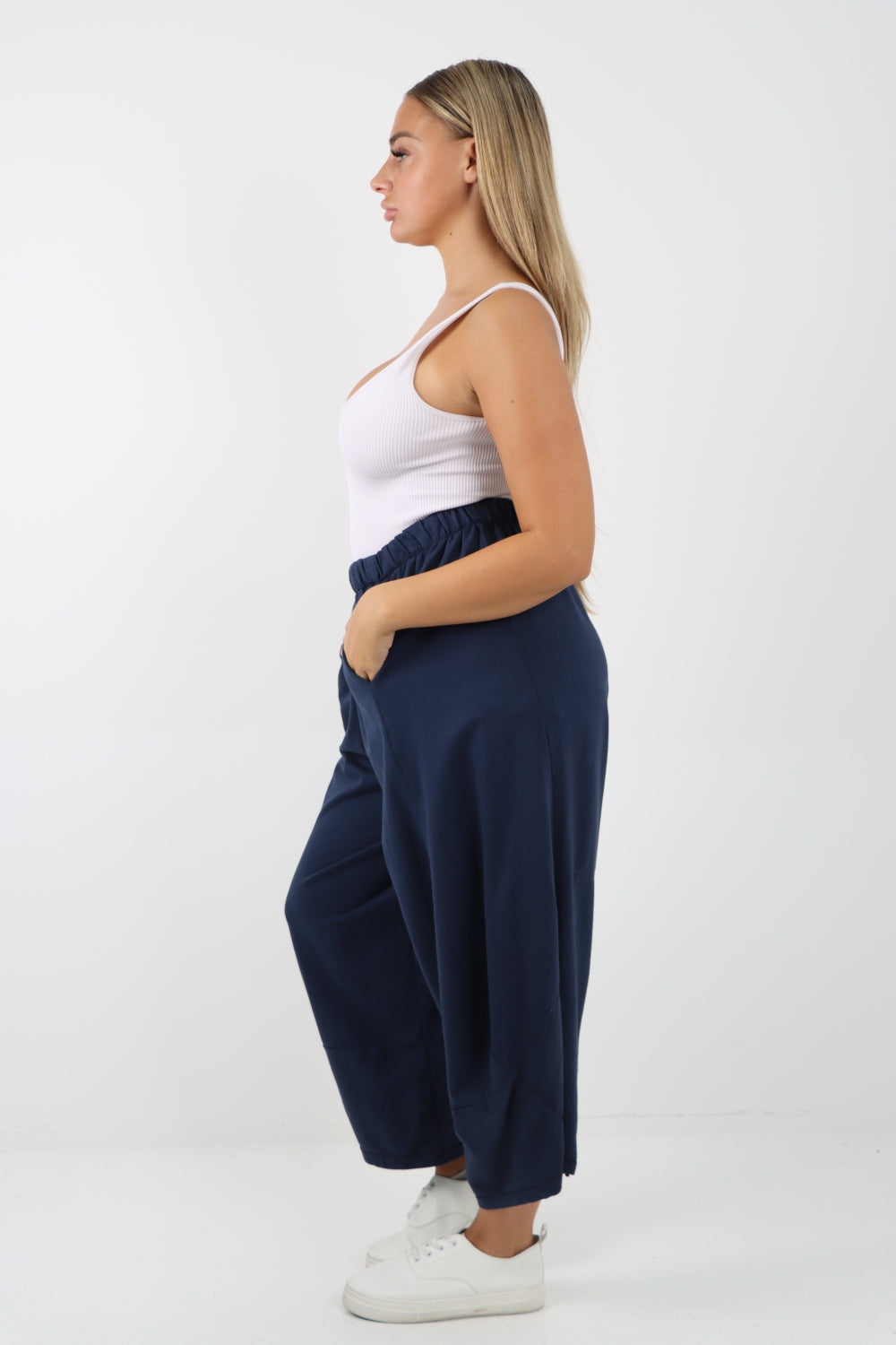 Italian Relaxed Fit Plain Baggy Trouser Trousers WearAll