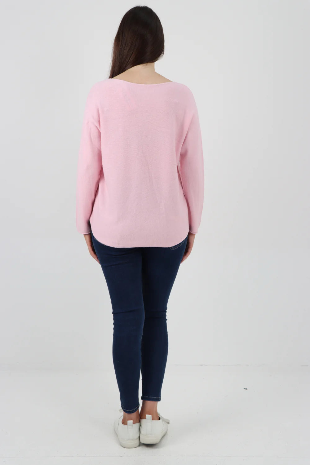 Knitted Jumper Round Neck Basic Sweater Top Sweater WearAll