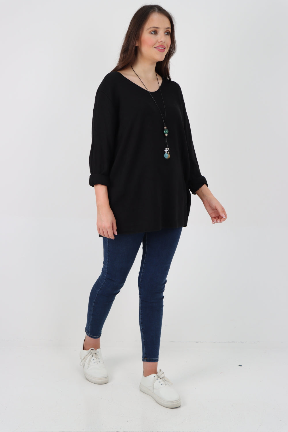 Italian Soft Knitted Necklace Top Sweater Jumper WearAll