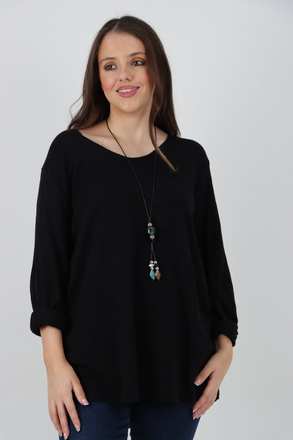 Italian Soft Knitted Necklace Top Sweater Jumper WearAll