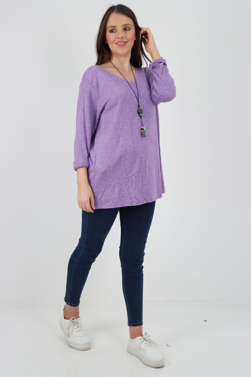 Italian Soft Knitted Necklace Top Sweater Jumper WearAll