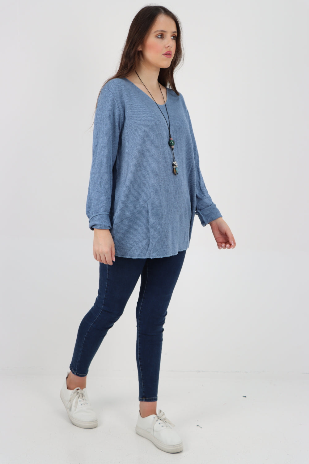Italian Soft Knitted Necklace Top Sweater Jumper WearAll