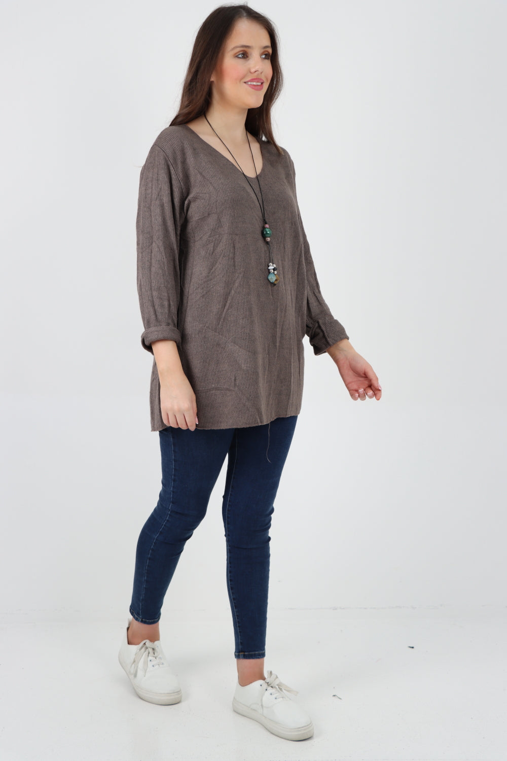 Italian Soft Knitted Necklace Top Sweater Jumper WearAll