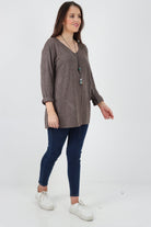Italian Soft Knitted Necklace Top Sweater Jumper WearAll