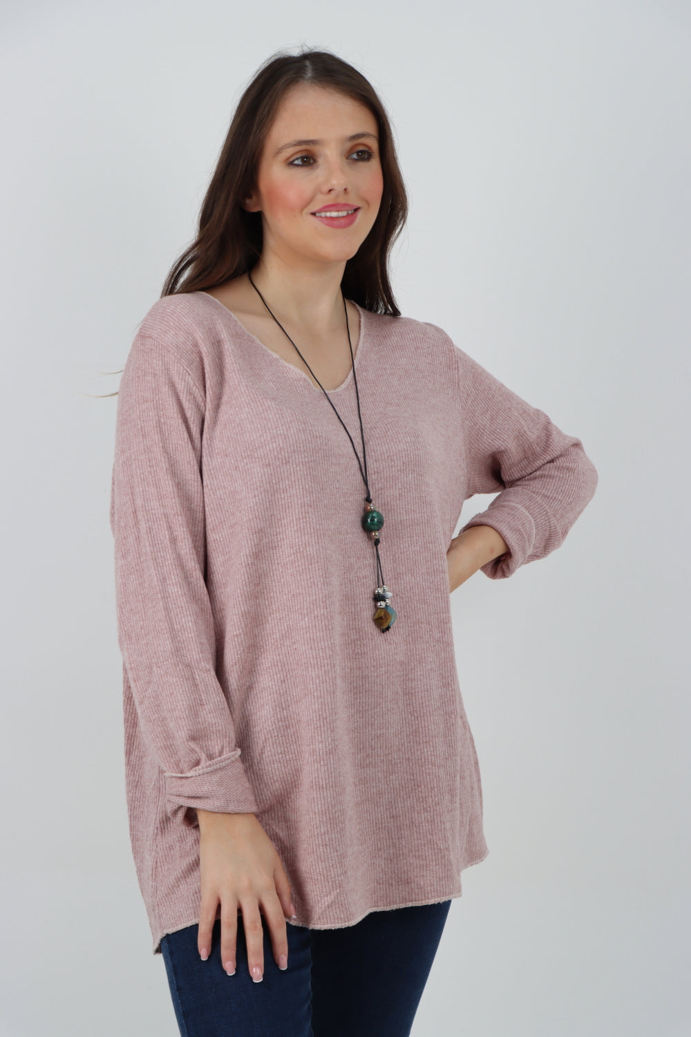 Italian Soft Knitted Necklace Top Sweater Jumper WearAll