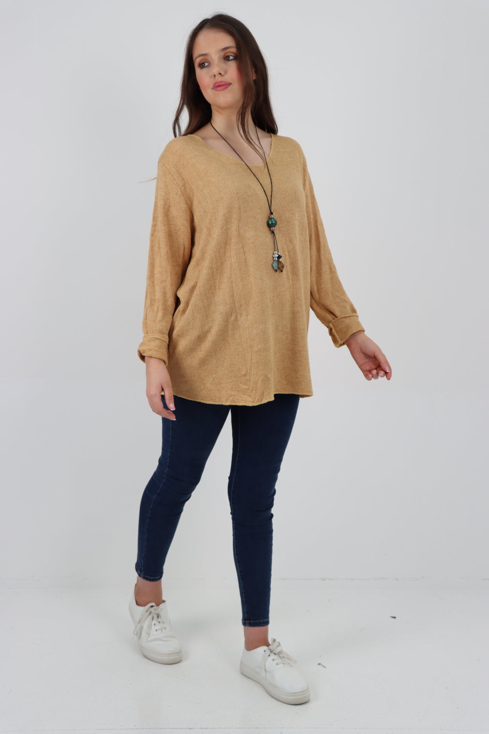 Italian Soft Knitted Necklace Top Sweater Jumper WearAll