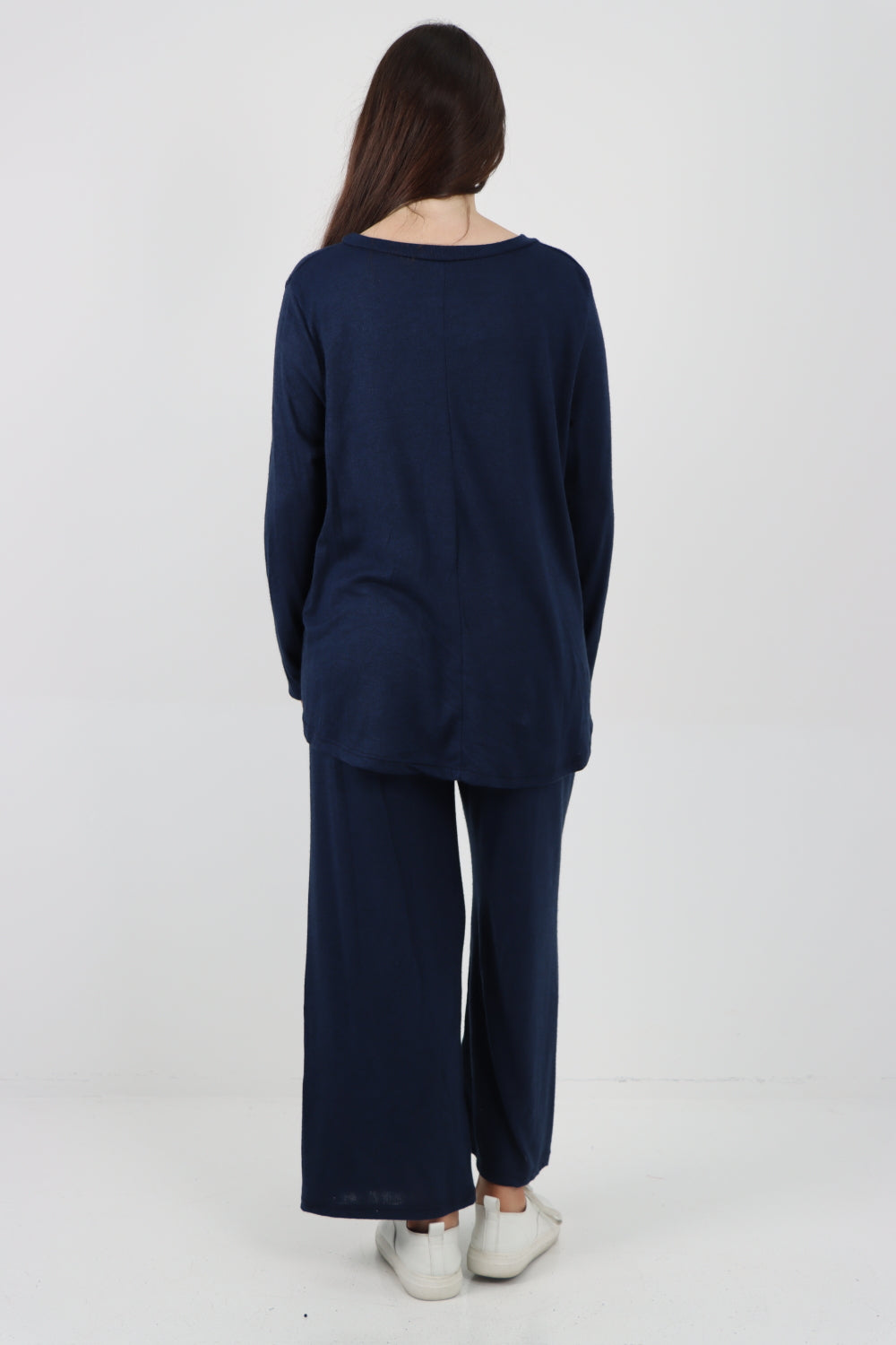 Italian Basic Knitted Plain Soft Top & Trouser Co - Ord Set Co-Ords WearAll