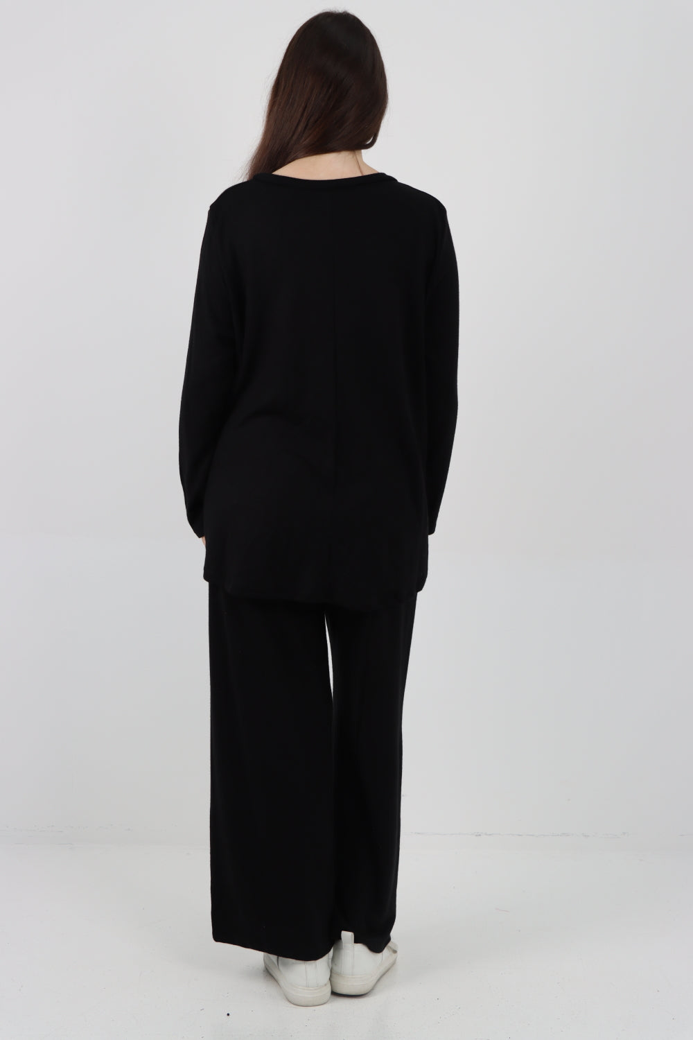 Italian Basic Knitted Plain Soft Top & Trouser Co - Ord Set Co-Ords WearAll