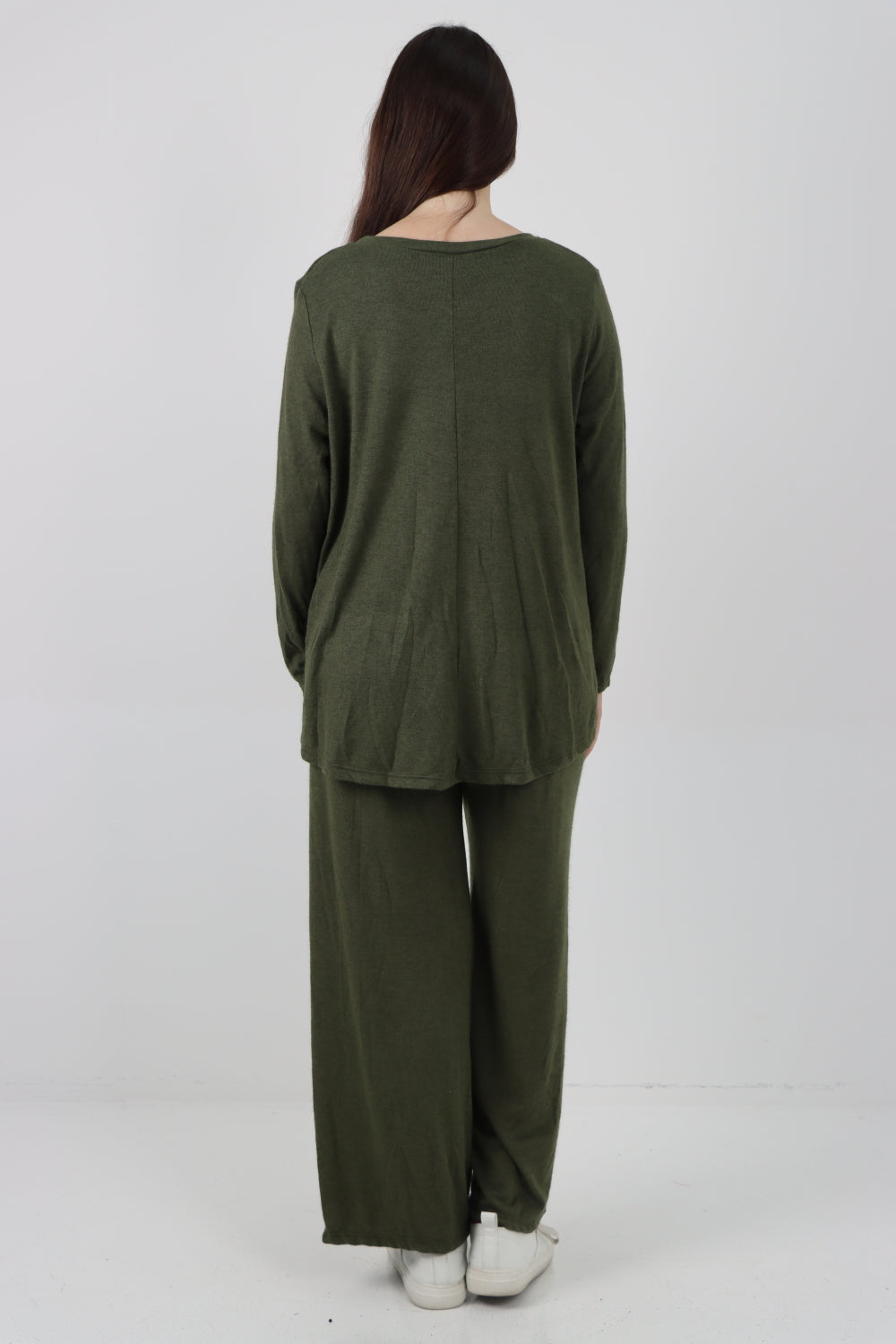 Italian Basic Knitted Plain Soft Top & Trouser Co - Ord Set Co-Ords WearAll