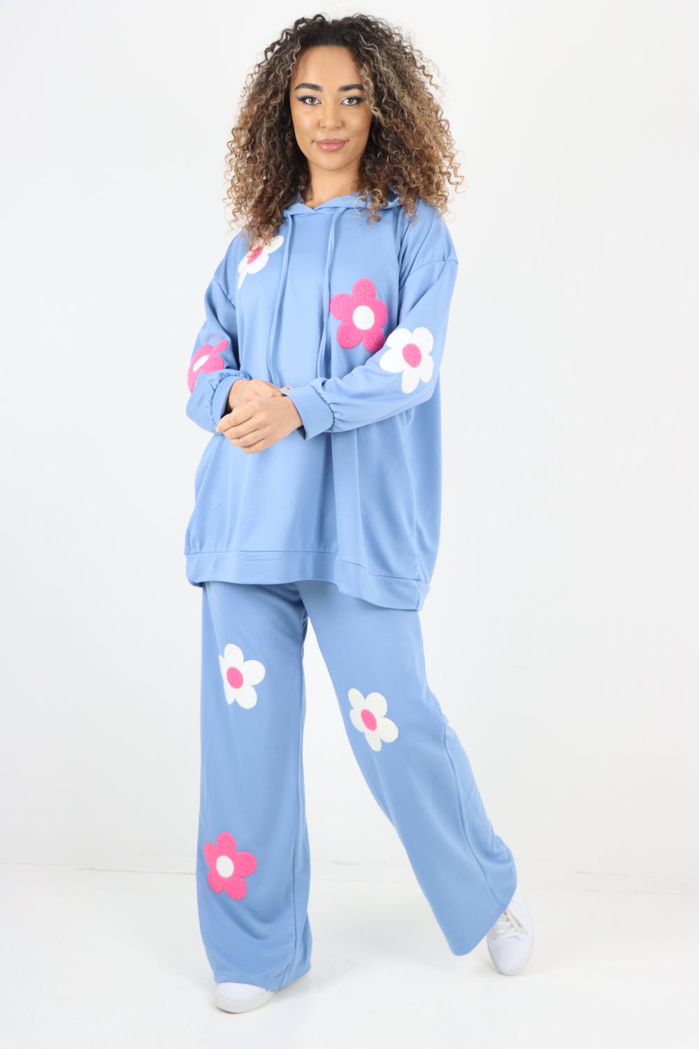 italian ditsy floral print hooded co ord set Co-Ord Suit Set WearAll