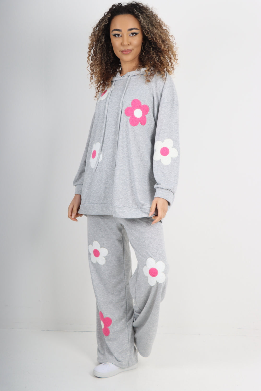 italian ditsy floral print hooded co ord set Co-Ord Suit Set WearAll