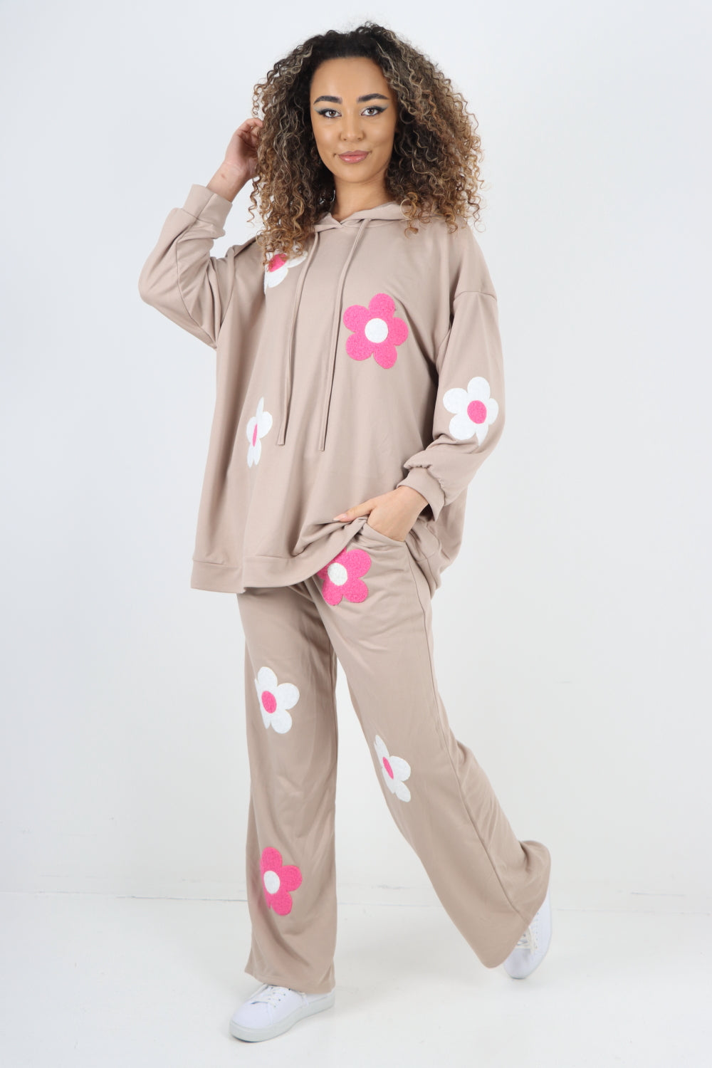 italian ditsy floral print hooded co ord set Co-Ord Suit Set WearAll