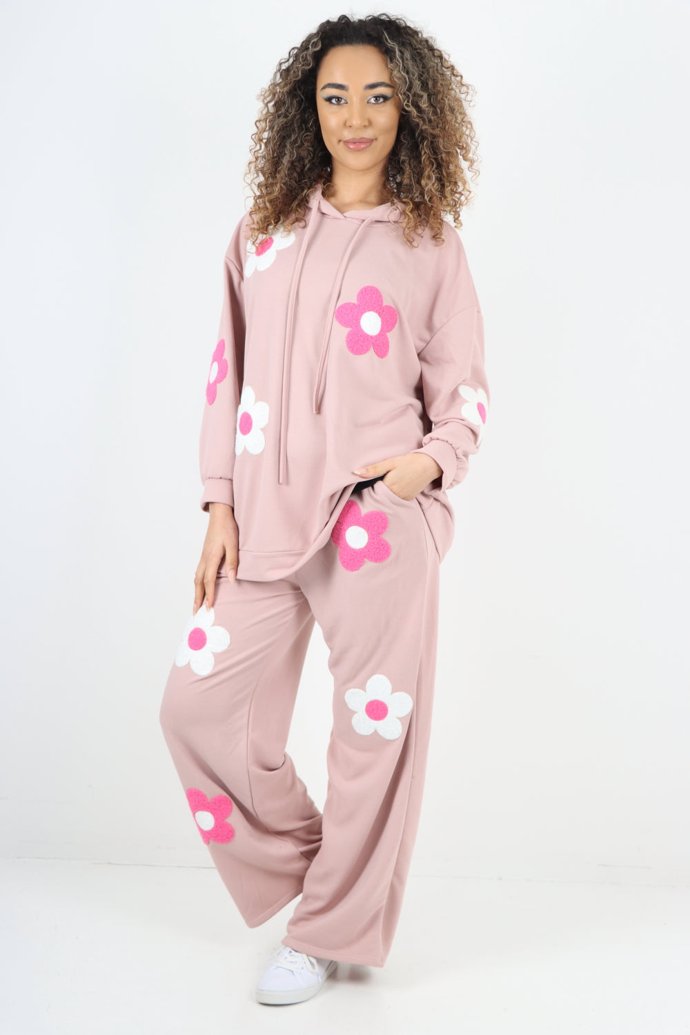 italian ditsy floral print hooded co ord set Co-Ord Suit Set WearAll