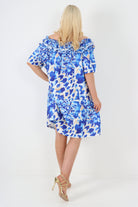 italian off the shoulder animal print short sleeve mini dress Mini Dress WearAll