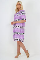 italian off the shoulder leopard printed short sleeve mini dress Mini Dress WearAll