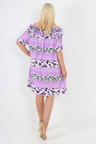 italian off the shoulder leopard printed short sleeve mini dress Mini Dress WearAll