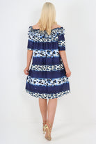 italian off the shoulder leopard printed short sleeve mini dress Mini Dress WearAll