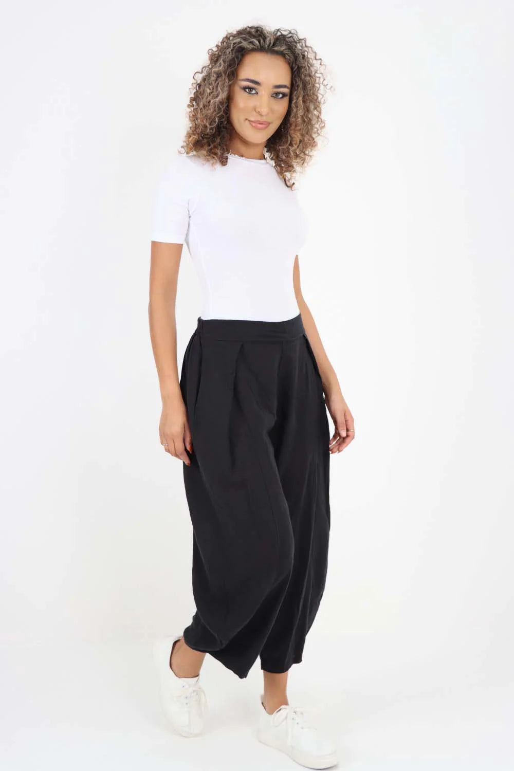 Italian Plain Layered 3/4 Linen Jogger Trouser WearAll