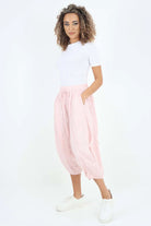 Italian Panelled 3/4 Length Linen Joggers Trouser WearAll