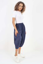 Italian Panelled 3/4 Length Linen Joggers Trouser WearAll