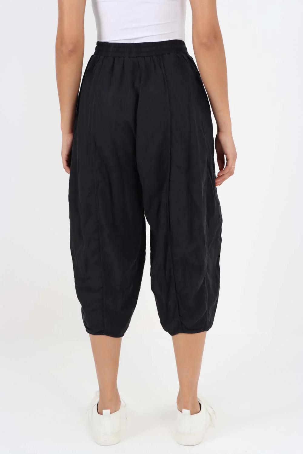 Italian Panelled 3/4 Length Linen Joggers Trouser WearAll