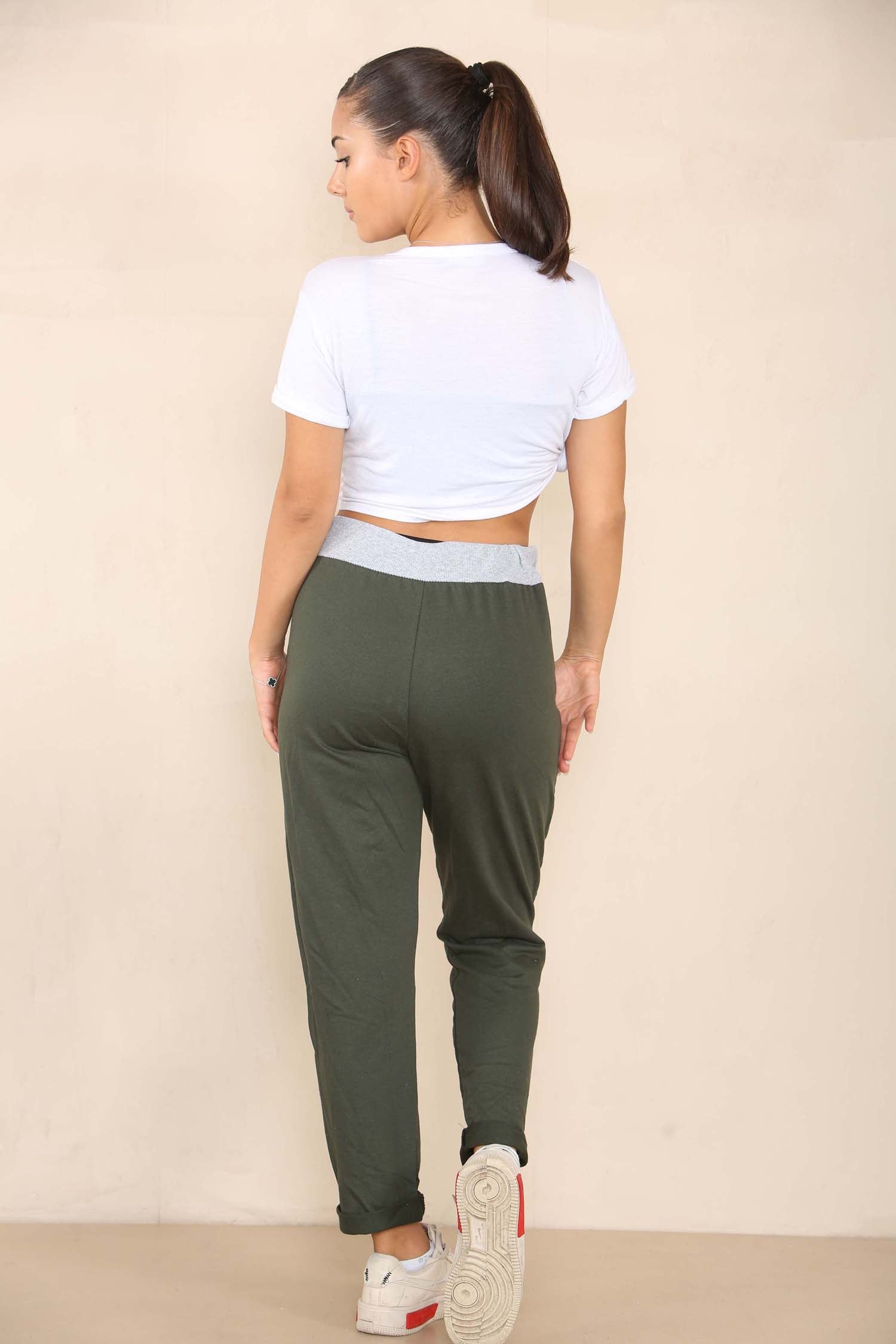 Italian Plain Drawstring Cotton Joggers Trouser WearAll