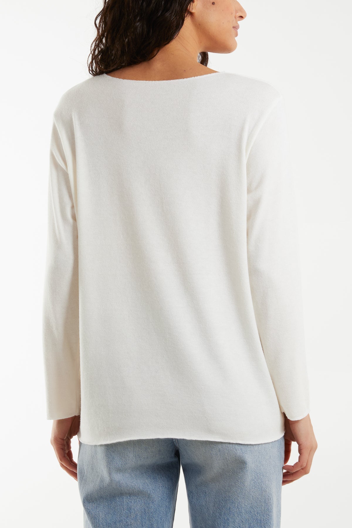 Diamante Dandelion Flower Fine Knit Jumpers WearAll