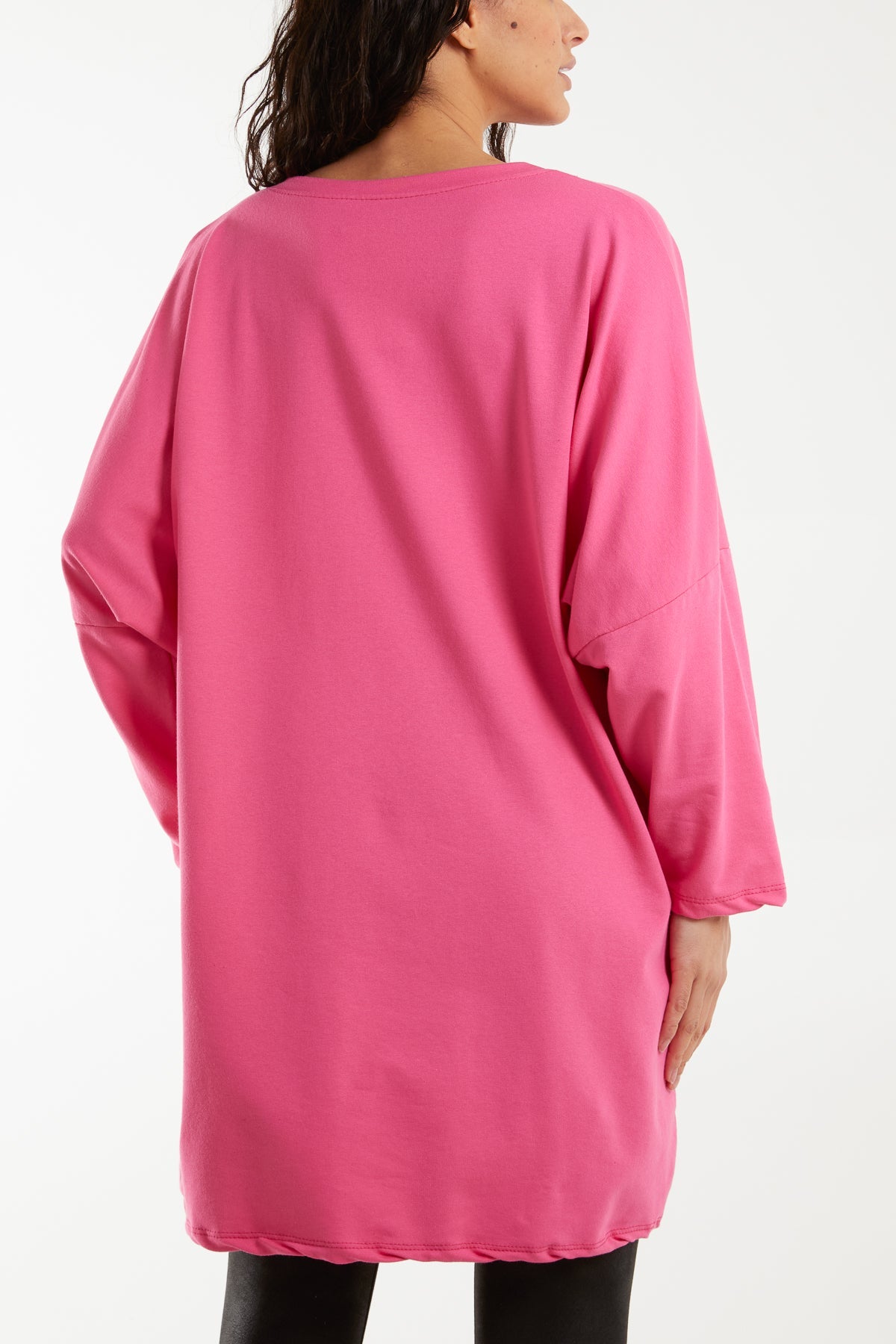 Foil Star Side Pockets Sweatshirt Dress Dresses WearAll