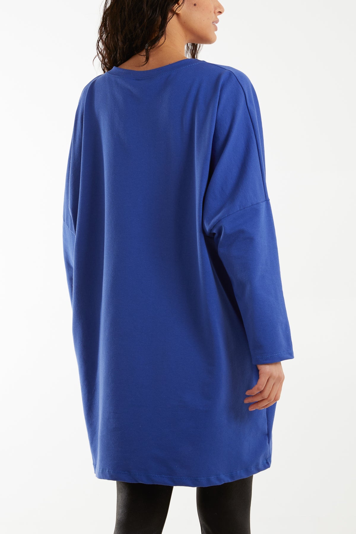 Foil Star Side Pockets Sweatshirt Dress Dresses WearAll