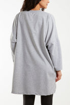 Foil Star Side Pockets Sweatshirt Dress Dresses WearAll