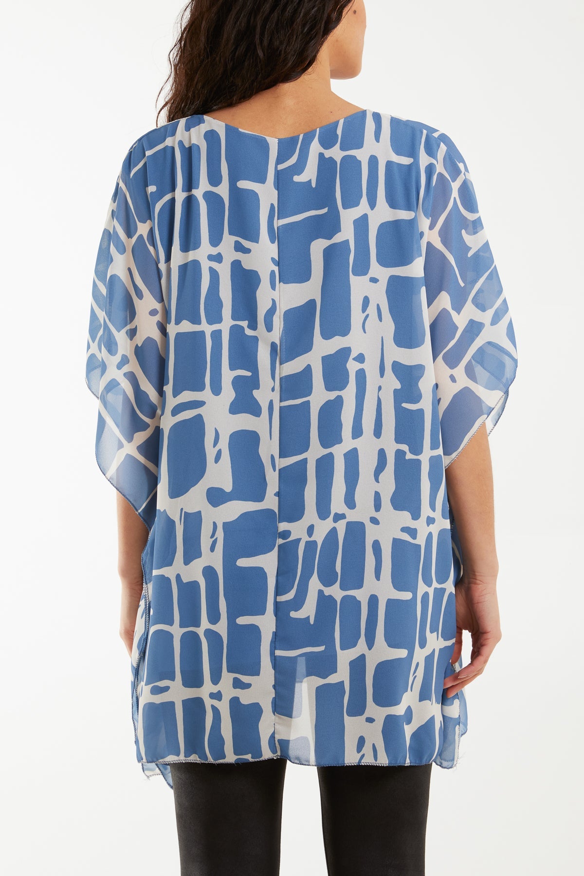 Geometric Print Double Layer Tunic Blouses WearAll