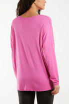 Appliqued Heart Sleeves Fine Knit Jumper Jumpers WearAll