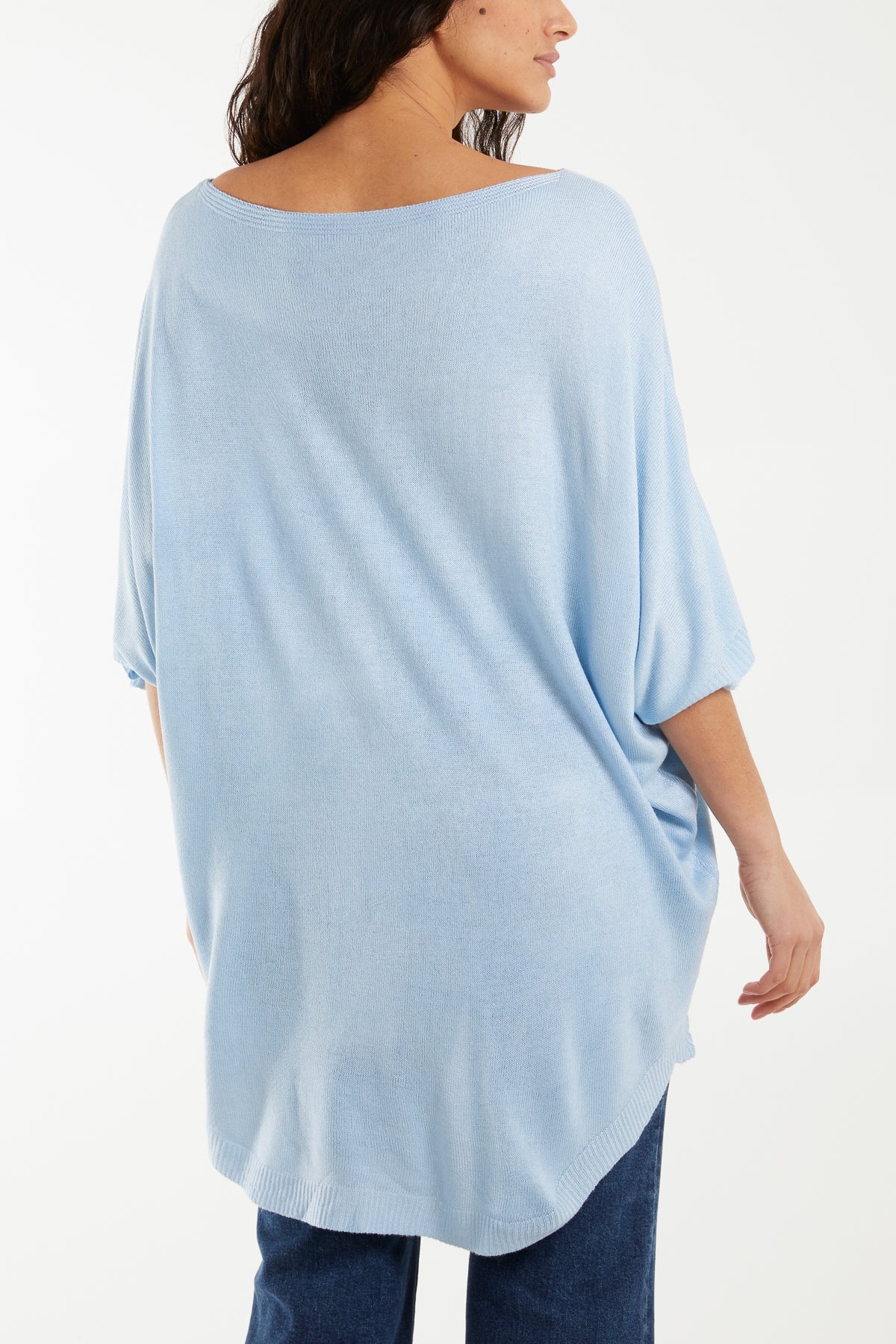 Boat Neck Floral High Low Knit Top Jumpers WearAll