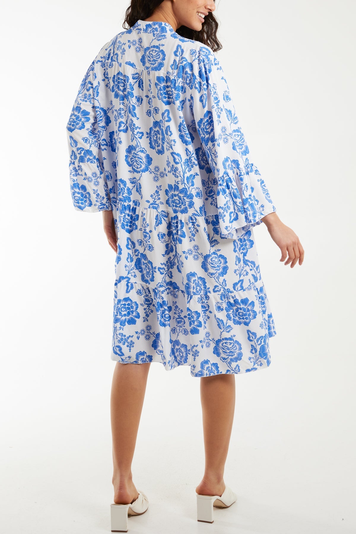 Roses Print Tiered Smock Dress Dresses WearAll