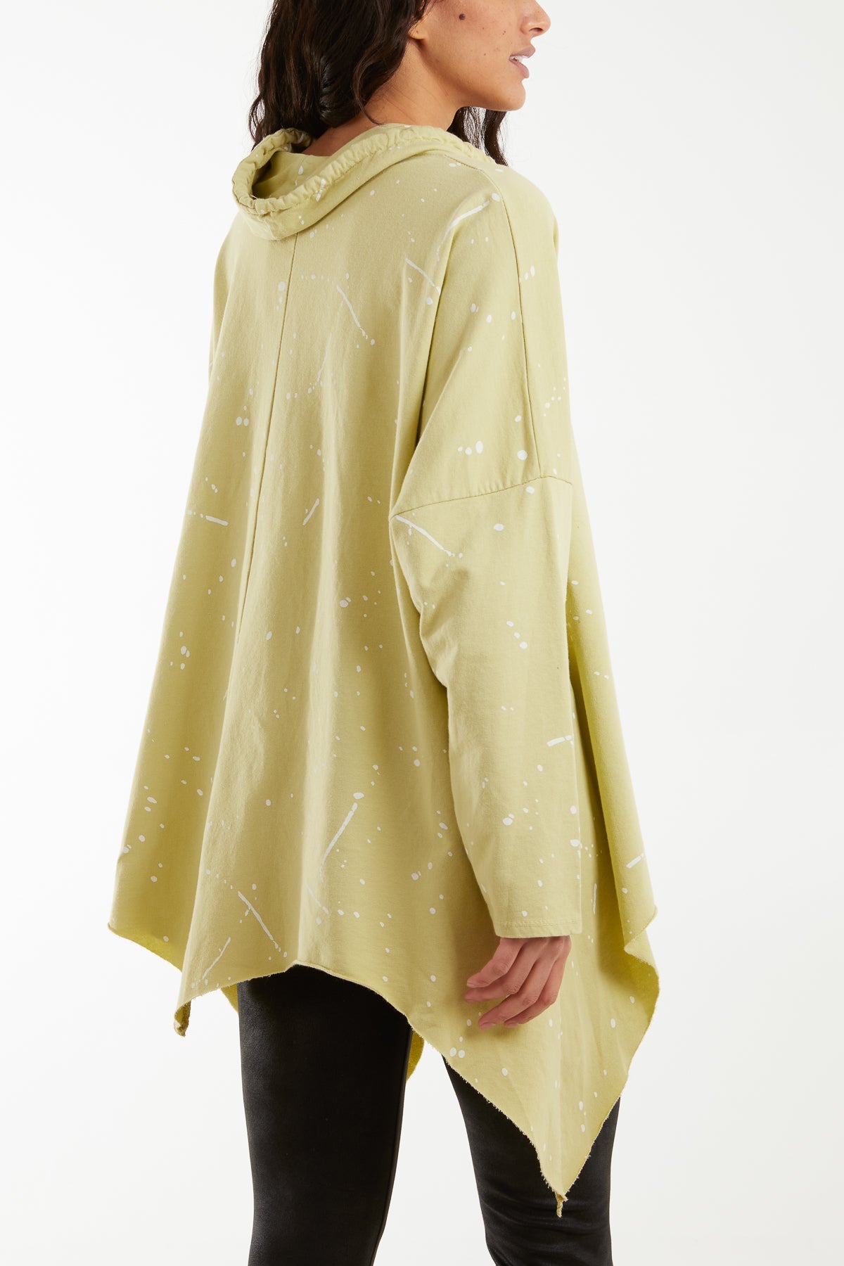 Paint Splatter Cowl Neck Hanky Hem Sweatshirt Sweatshirt WearAll