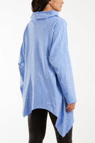 Paint Splatter Cowl Neck Hanky Hem Sweatshirt Sweatshirt WearAll
