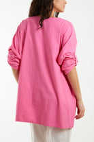 Necklace Relaxed Fit Blouse with Pockets Tops WearAll