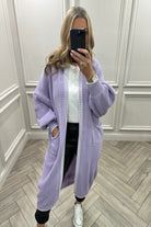 BLANKET STITCH HEM LONGLINE CARDIGAN One Size (8-18) Knitted Cardigan WearAll