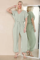 Tie Waist Stylish Harem Jumpsuit Playsuits & Jumpsuits WearAll